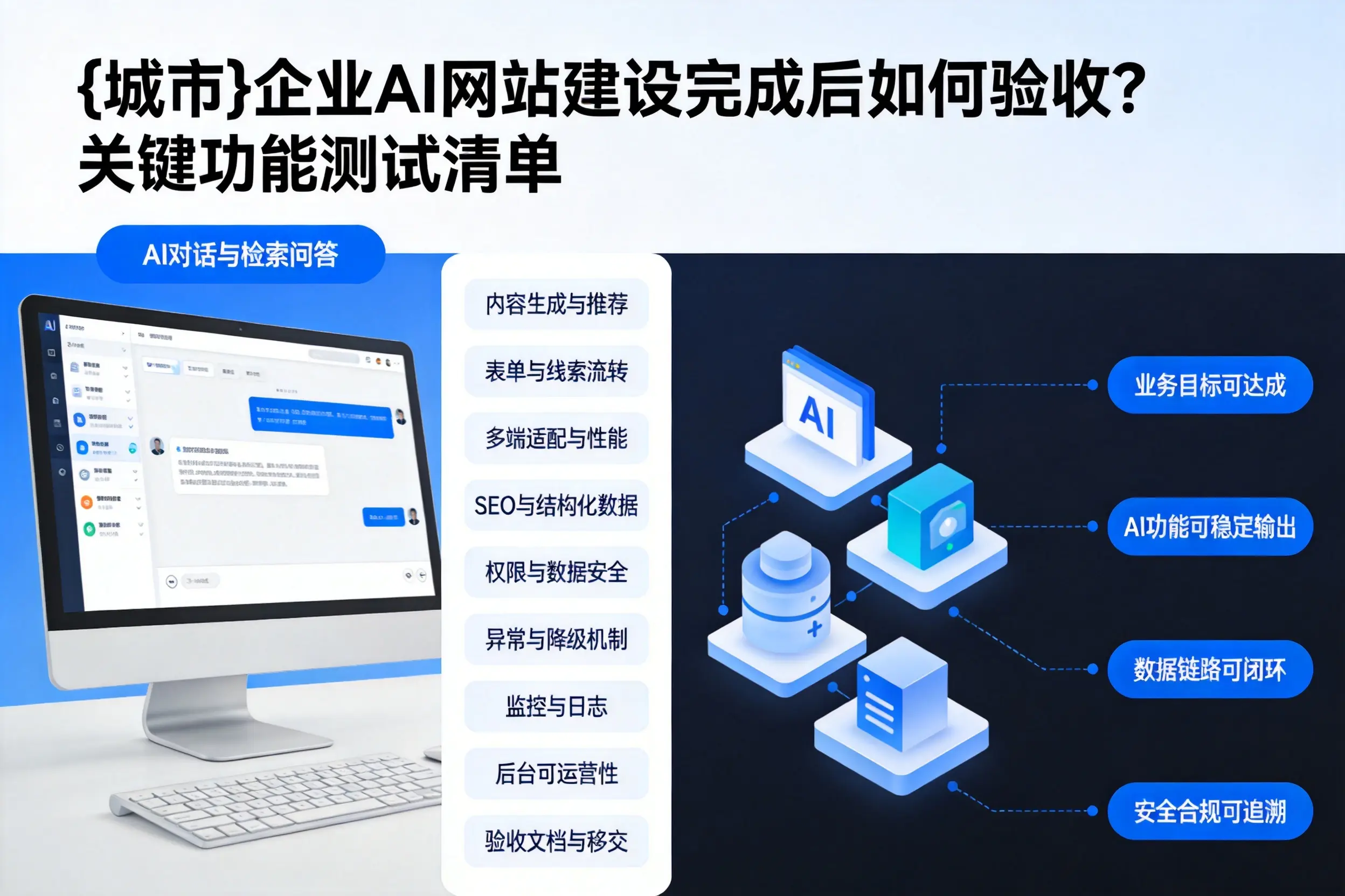 五家渠企业AI网站建设完成后如何验收?关键功能测试清单