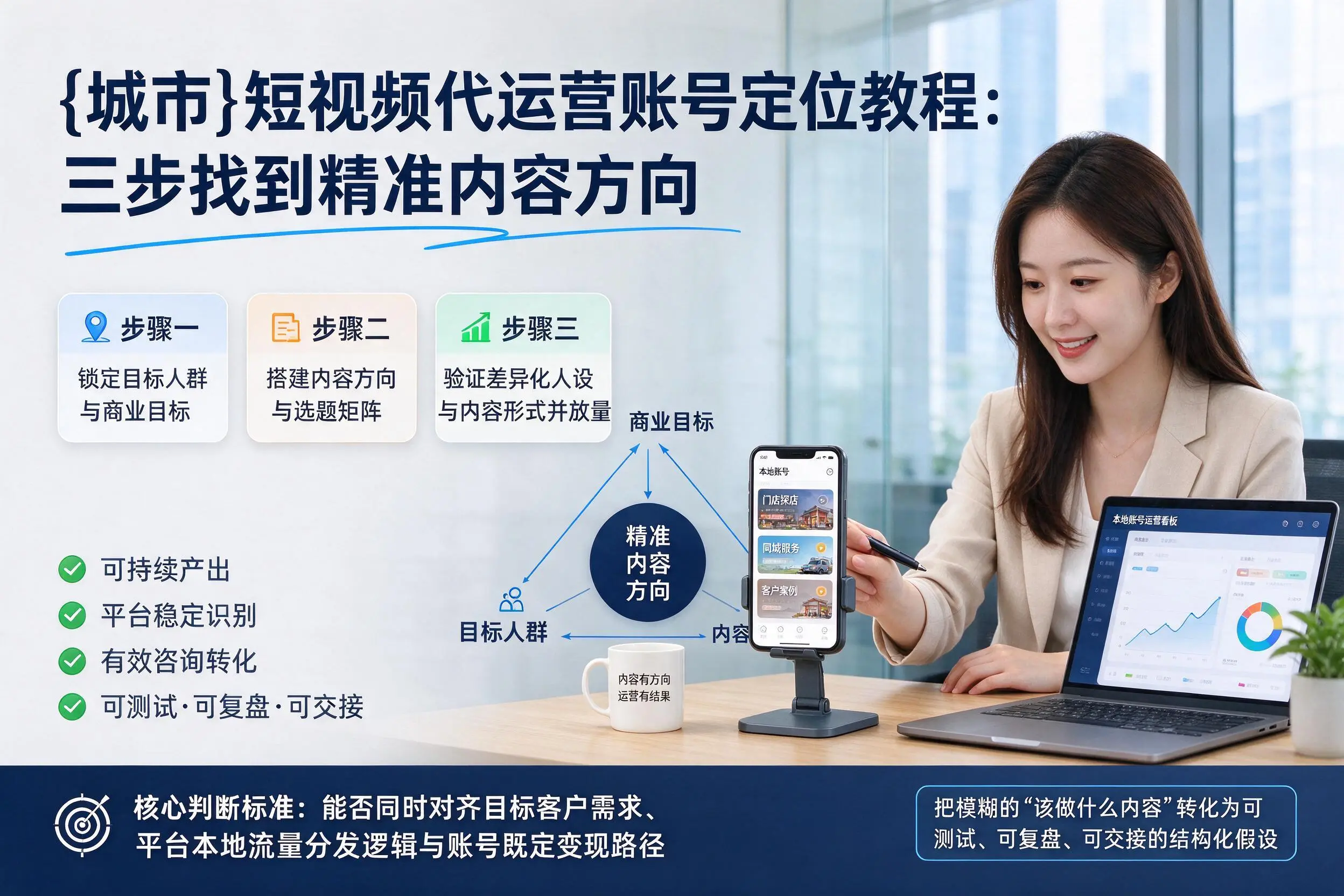五家渠短视频代运营账号定位教程:三步找到精准内容方向