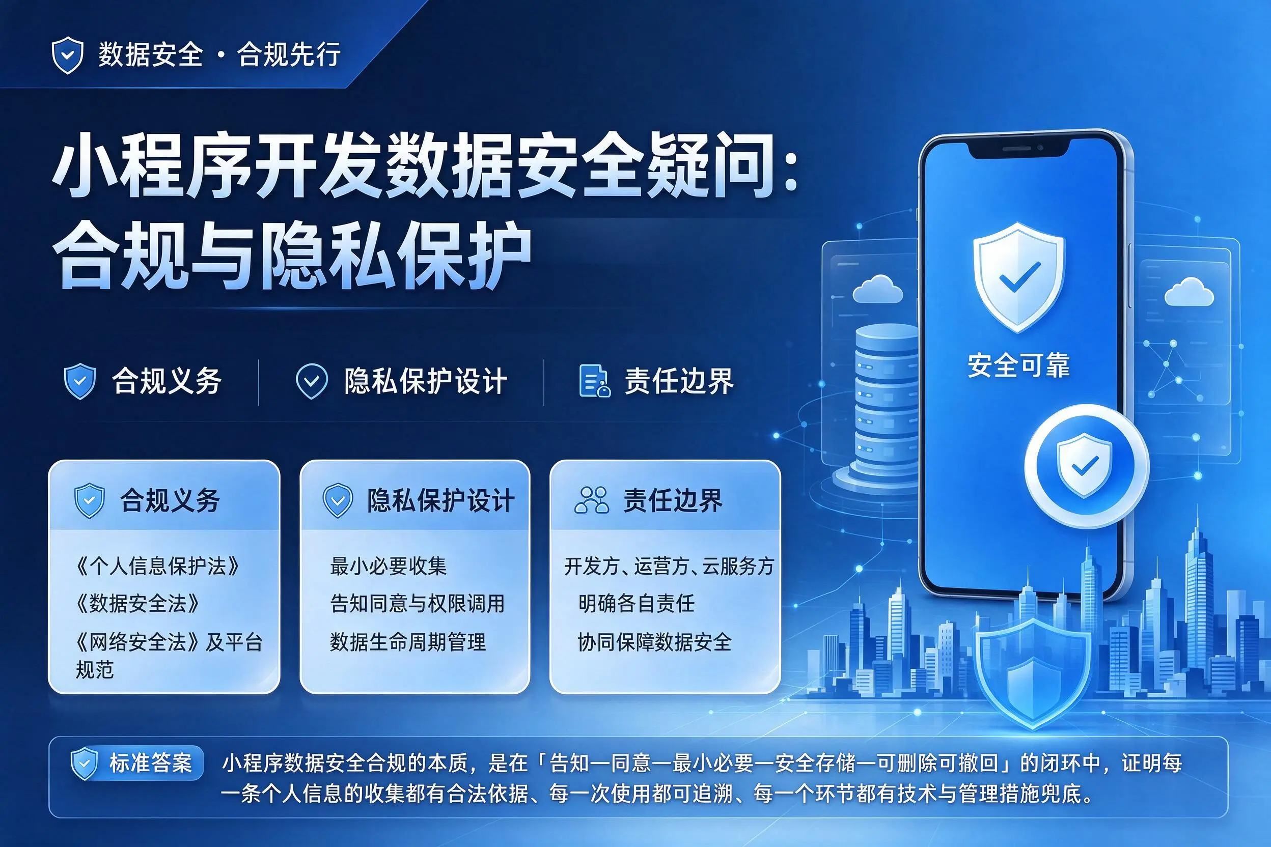 五家渠小程序开发数据安全疑问:合规与隐私保护