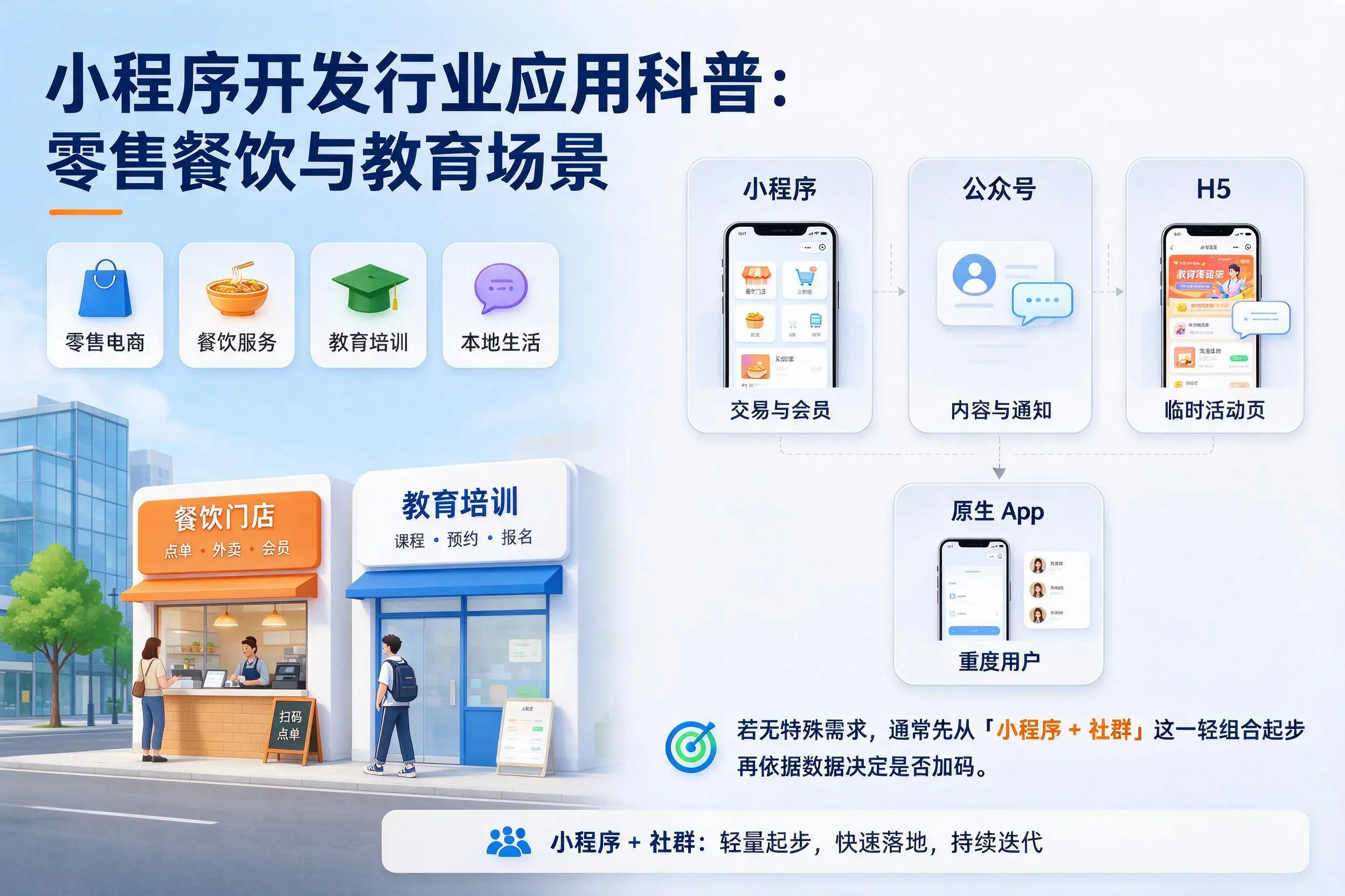 五家渠小程序开发行业应用科普：零售餐饮与教育场景