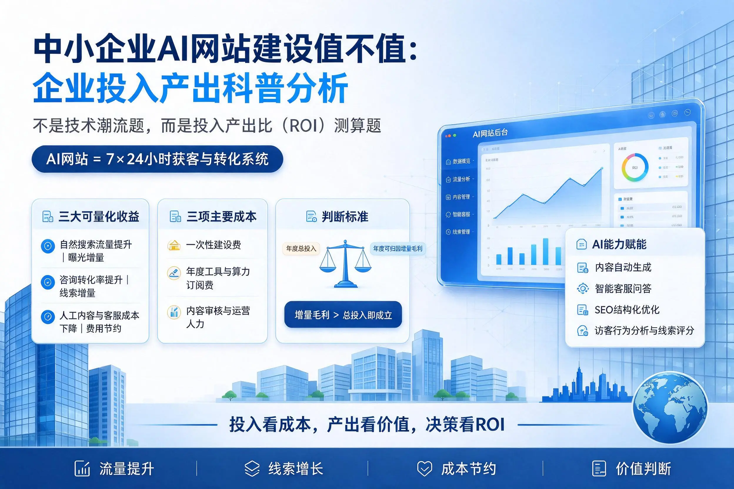 中小企业AI网站建设值不值:五家渠企业投入产出科普分析