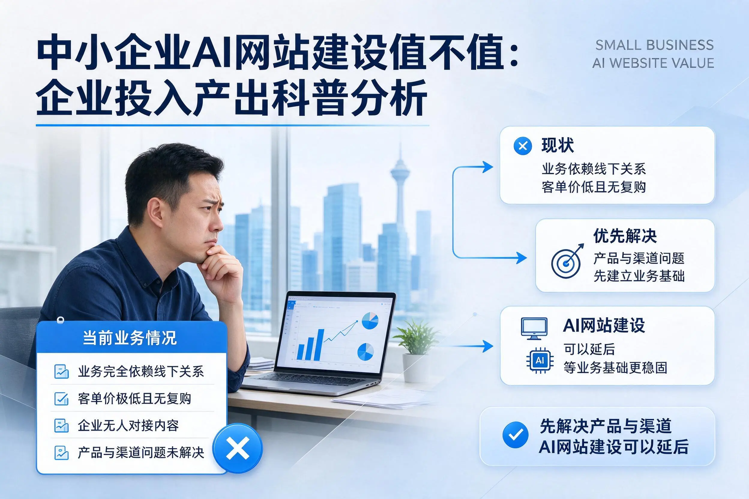 中小企业AI网站建设值不值:五家渠企业投入产出科普分析