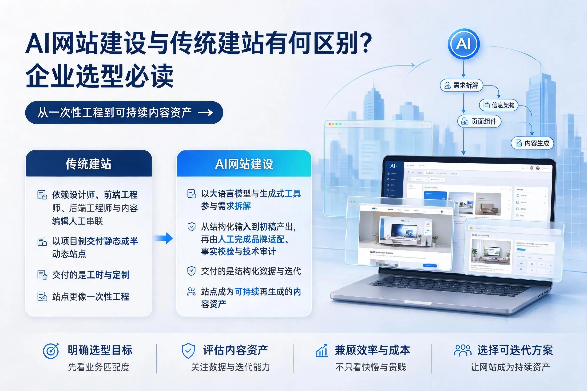 AI网站建设与传统建站有何区别？五家渠企业选型必读