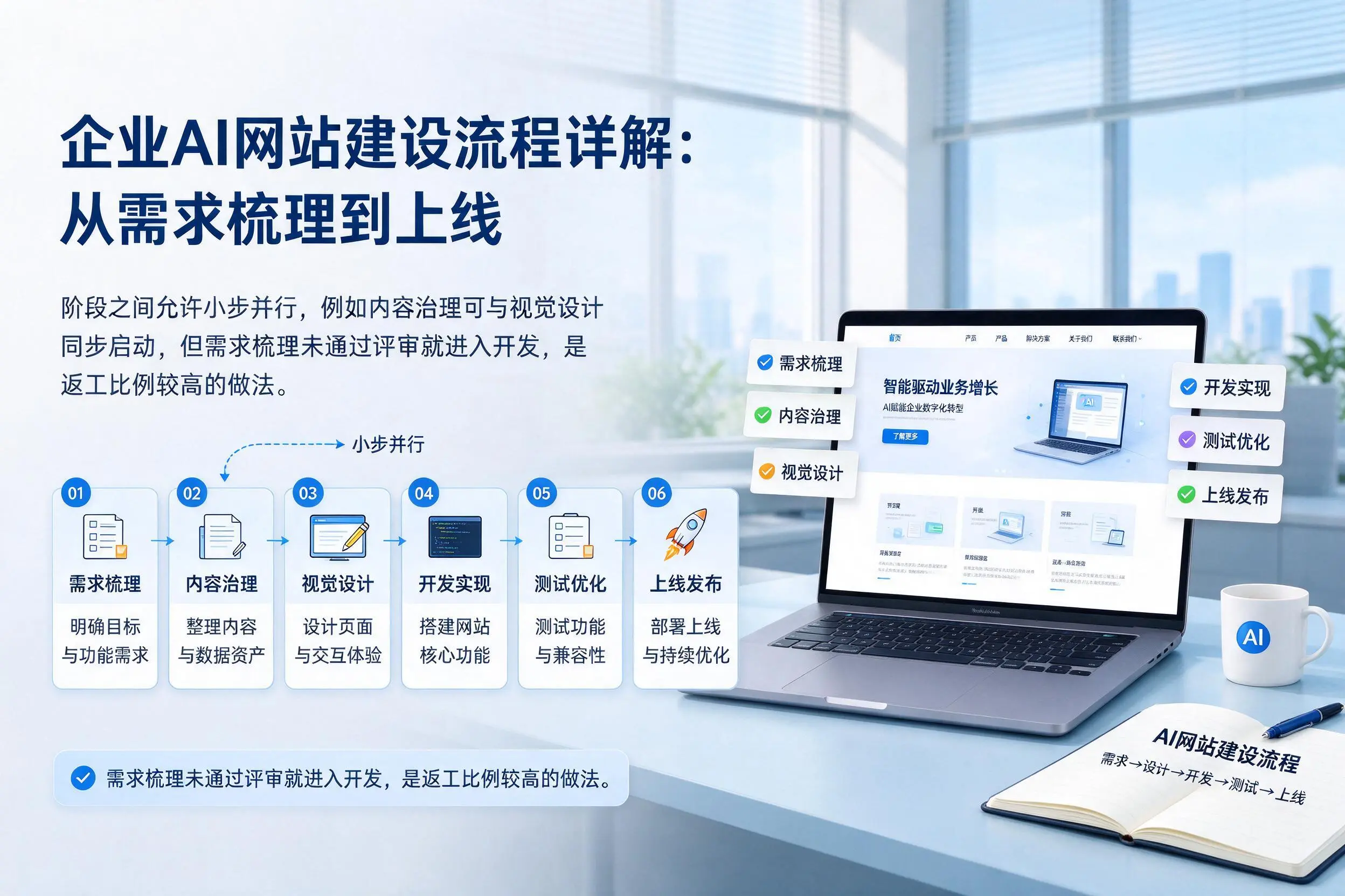 五家渠企业AI网站建设流程详解：从需求梳理到上线