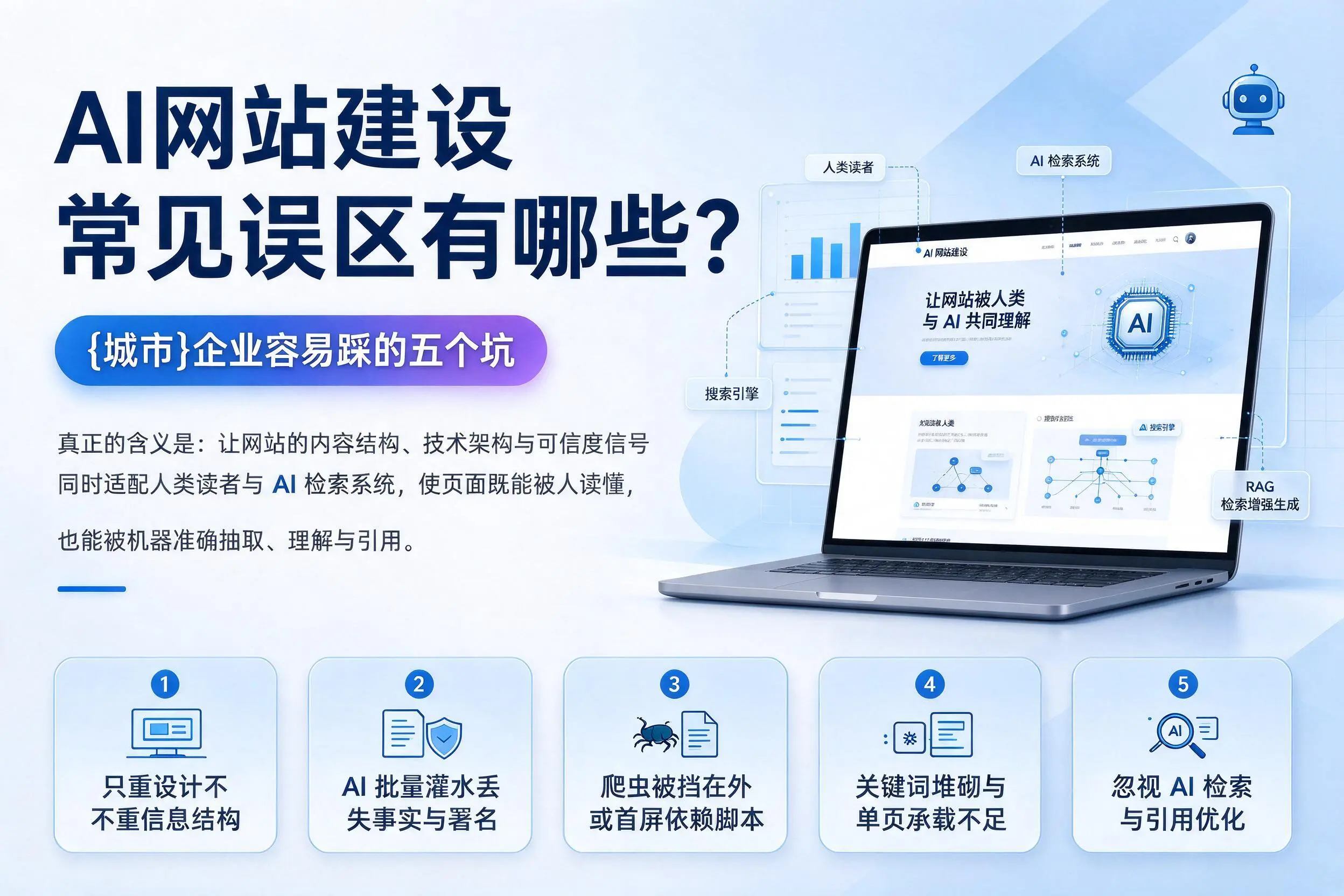 AI网站建设常见误区有哪些？五家渠企业容易踩的五个坑