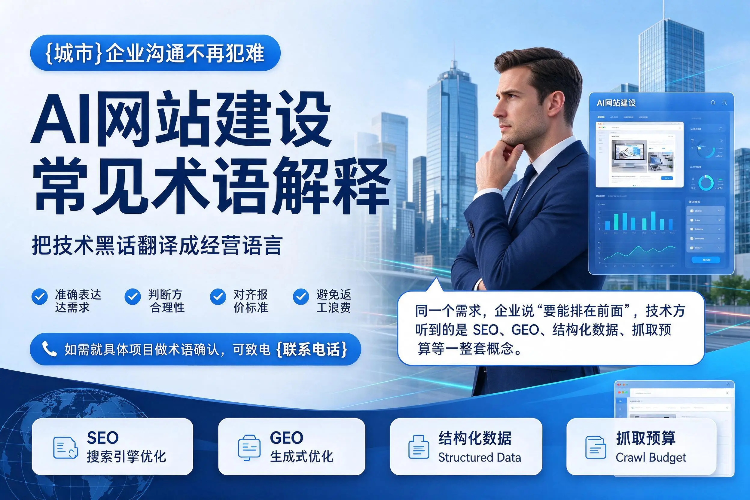 AI网站建设常见术语解释，五家渠企业沟通不再犯难