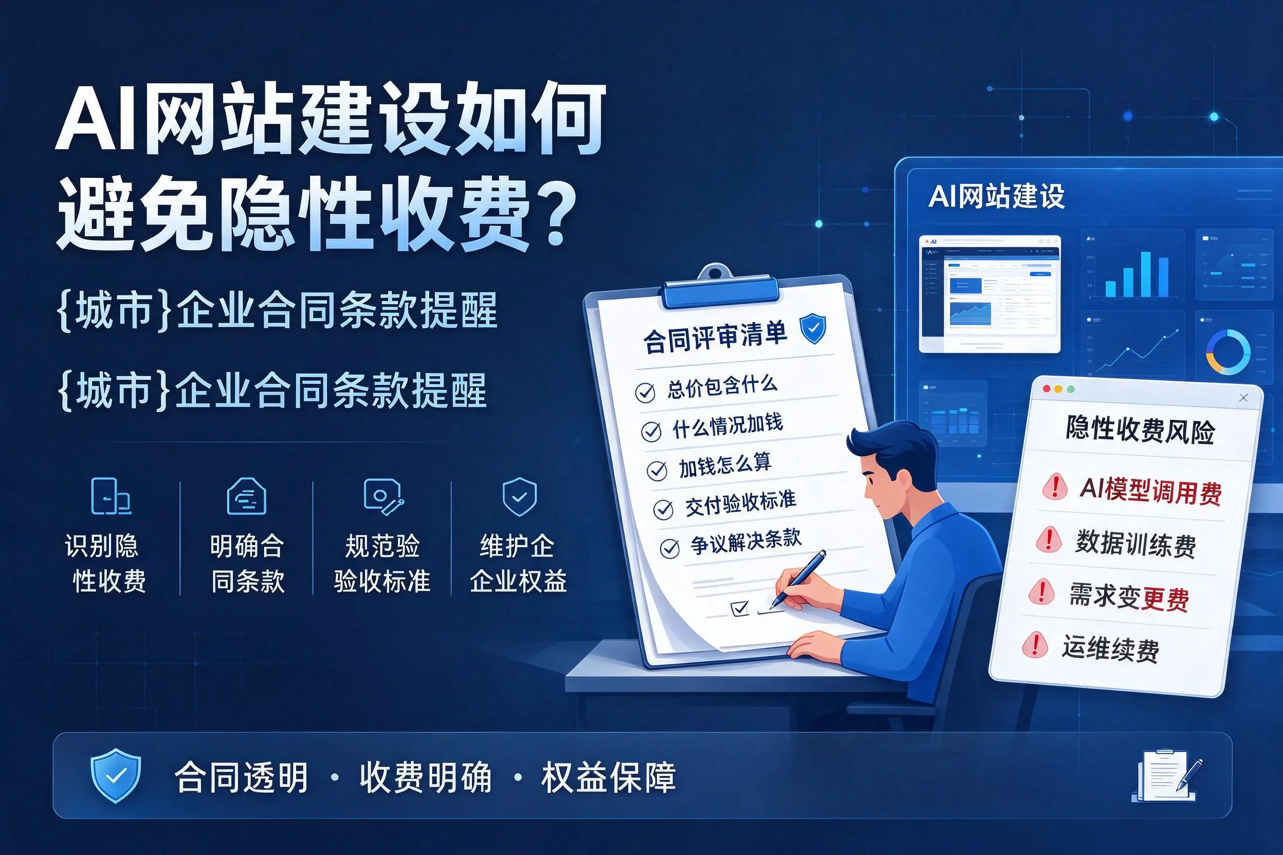 AI网站建设如何避免隐性收费？五家渠企业合同条款提醒